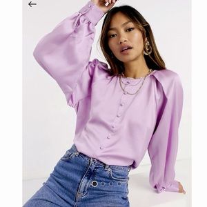 NWT Vero Moda Lilac Satin Blouse